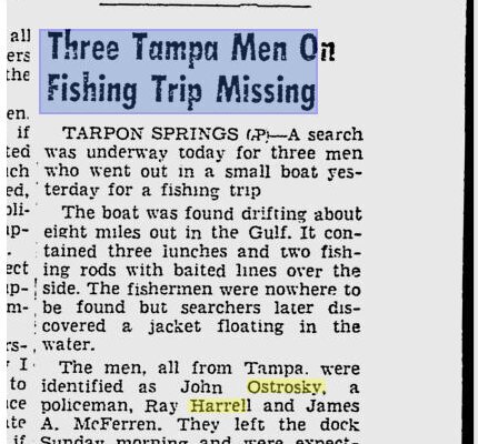 Ocala Star-Banner story Three Tampa Men On Fishing Trip Missing