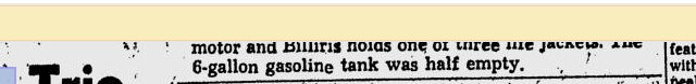 Fragment: Billiris and a half-empty 6-gallon gasoline tank
