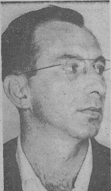 Newspaper photo of John Ostrosky, Tampa Morning Tribune, Jan. 31, 1956